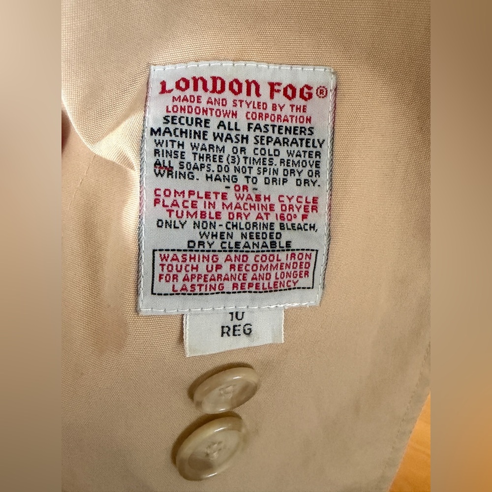 London Fog Khaki Trench Coat - Picture 4 of 7